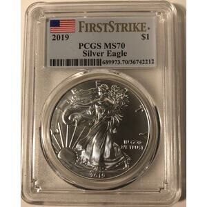 2019 MS70 SILVER AMERICAN EAGLE - PCGS - FIRST STRIKE Great Coin
